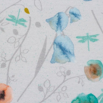 Jersey | JOY | Anette Kithier | Blumen Aquarell Weiß